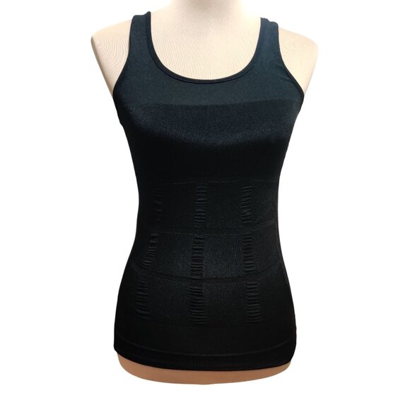 Black M Shaping Tank Top Moderate Compression Ribbed Control Layer Sleeveless - Picture 1 of 13
